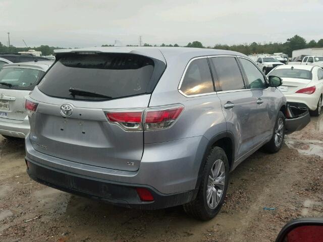 5TDZKRFH2FS055042 - 2015 TOYOTA HIGHLANDER SILVER photo 4