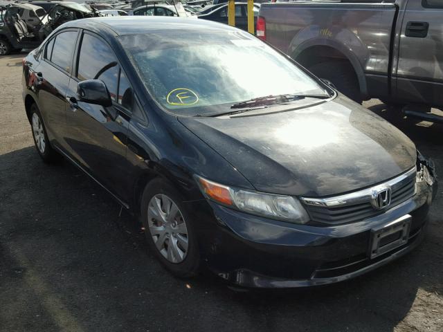 2HGFB2F53CH312804 - 2012 HONDA CIVIC LX BLACK photo 1