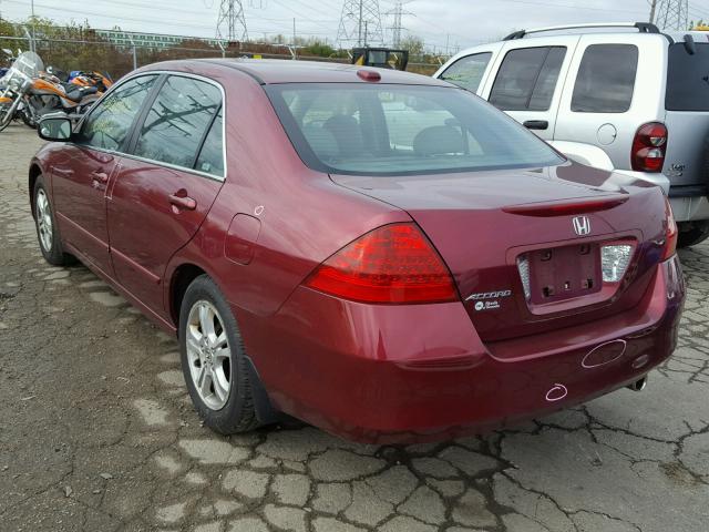 1HGCM56886A116353 - 2006 HONDA ACCORD EX RED photo 3