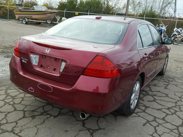 1HGCM56886A116353 - 2006 HONDA ACCORD EX RED photo 4