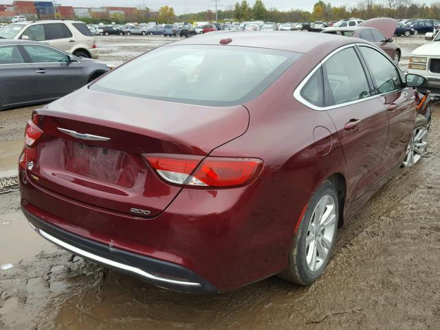 1C3CCCAB4FN611607 - 2015 CHRYSLER 200 LIMITE MAROON photo 4