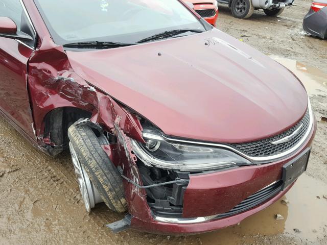 1C3CCCAB4FN611607 - 2015 CHRYSLER 200 LIMITE MAROON photo 9