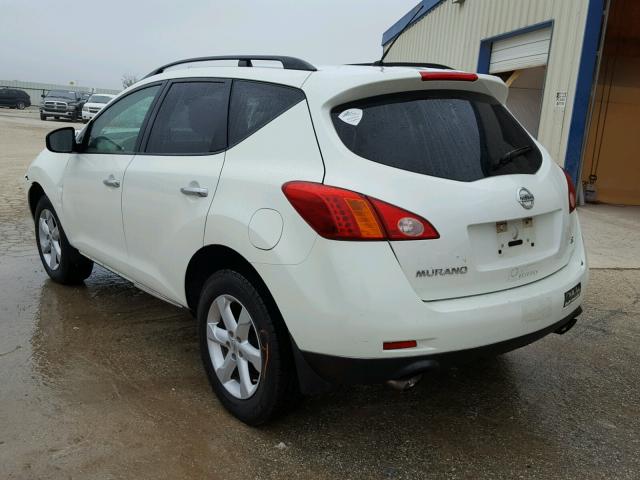 JN8AZ18U89W014511 - 2009 NISSAN MURANO S WHITE photo 3