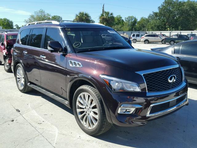 JN8AZ2NF2F9572327 - 2015 INFINITI QX80 BURGUNDY photo 1