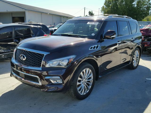 JN8AZ2NF2F9572327 - 2015 INFINITI QX80 BURGUNDY photo 2