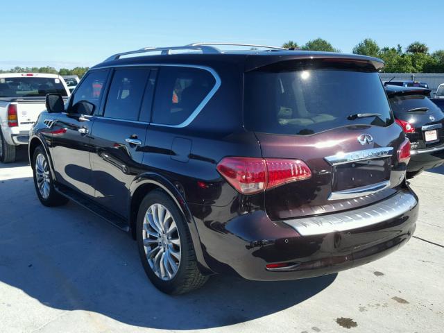 JN8AZ2NF2F9572327 - 2015 INFINITI QX80 BURGUNDY photo 3