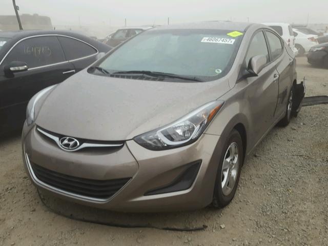 5NPDH4AE8EH532599 - 2014 HYUNDAI ELANTRA SE BROWN photo 2