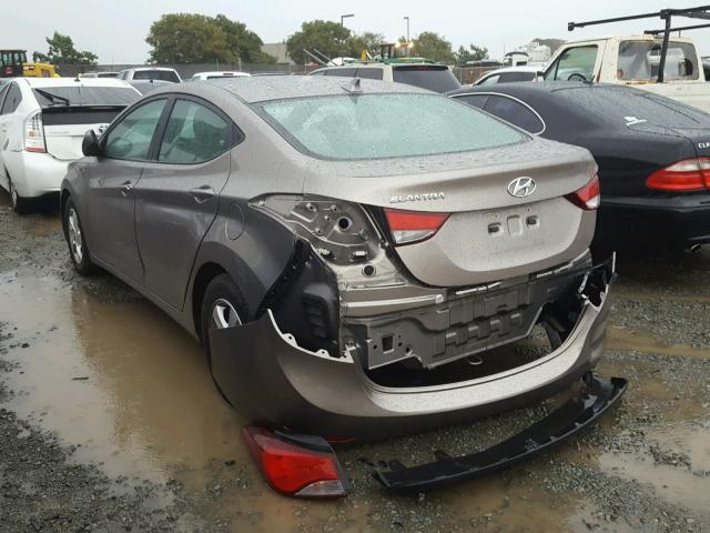 5NPDH4AE8EH532599 - 2014 HYUNDAI ELANTRA SE BROWN photo 3