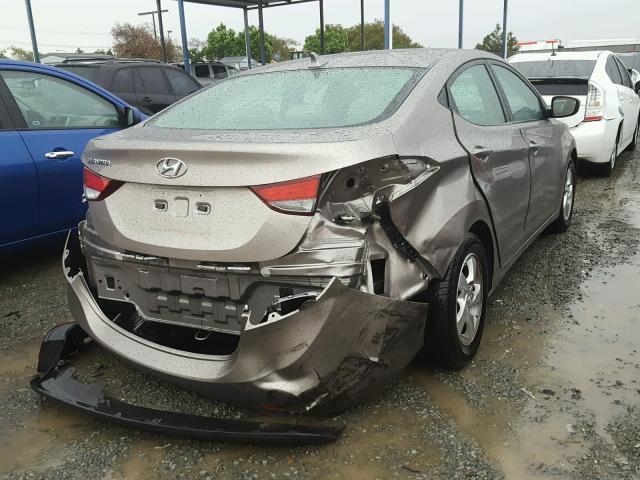 5NPDH4AE8EH532599 - 2014 HYUNDAI ELANTRA SE BROWN photo 4