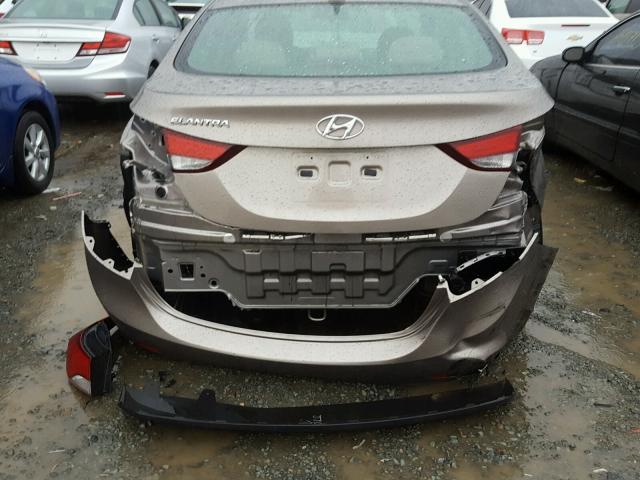 5NPDH4AE8EH532599 - 2014 HYUNDAI ELANTRA SE BROWN photo 9