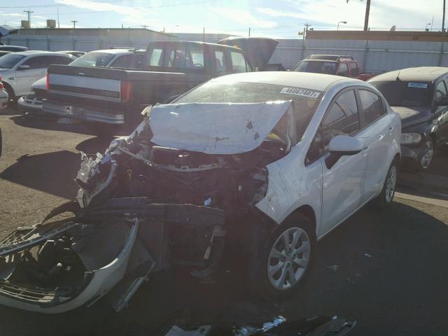 KNADM4A39D6138190 - 2013 KIA RIO LX WHITE photo 2