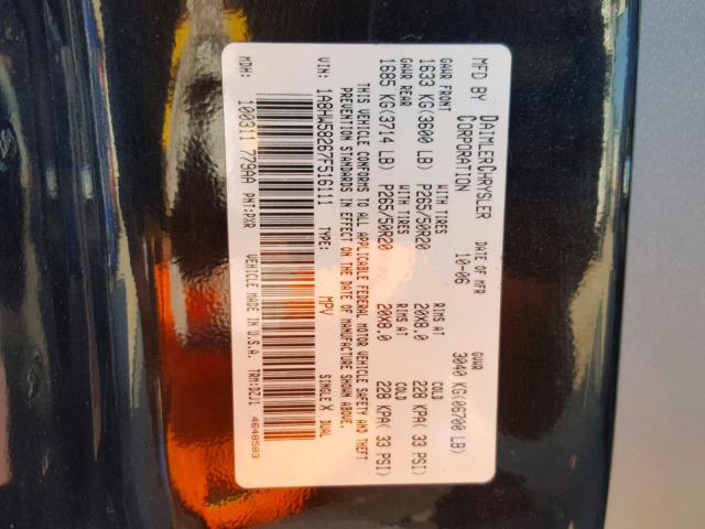 1A8HW58P37F553287 - 2007 CHRYSLER ASPEN LIMI 黑色 照片 10