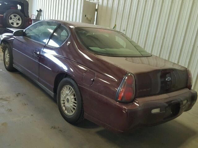 2G1WW12E2Y9305615 - 2000 CHEVROLET MONTE CARL 勃艮第红 照片 3