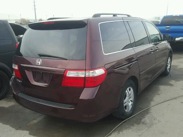 5FNRL38637B449337 - 2007 HONDA ODYSSEY MAROON photo 4