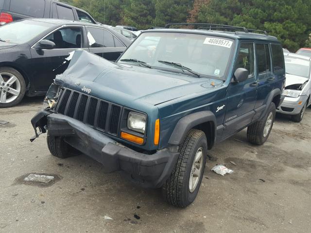 1J4FJ68S7WL232970 - 1998 JEEP CHEROKEE S GREEN photo 2