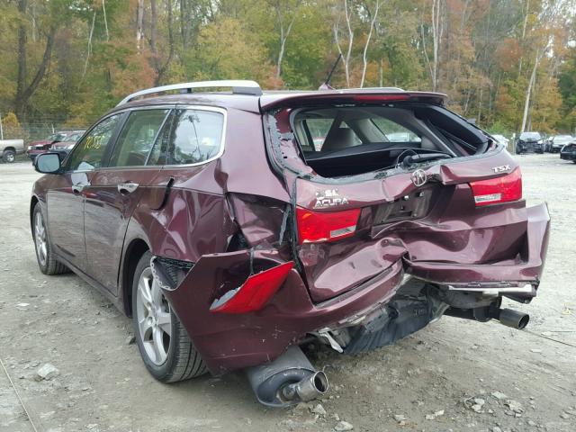 JH4CW2H64BC002723 - 2011 ACURA TSX MAROON photo 3