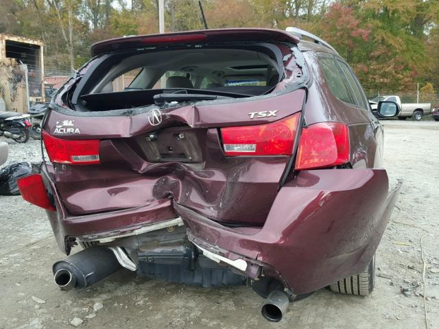 JH4CW2H64BC002723 - 2011 ACURA TSX MAROON photo 9