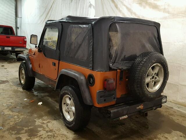 1J4FA29P21P353930 - 2001 JEEP WRANGLER / ORANGE photo 3