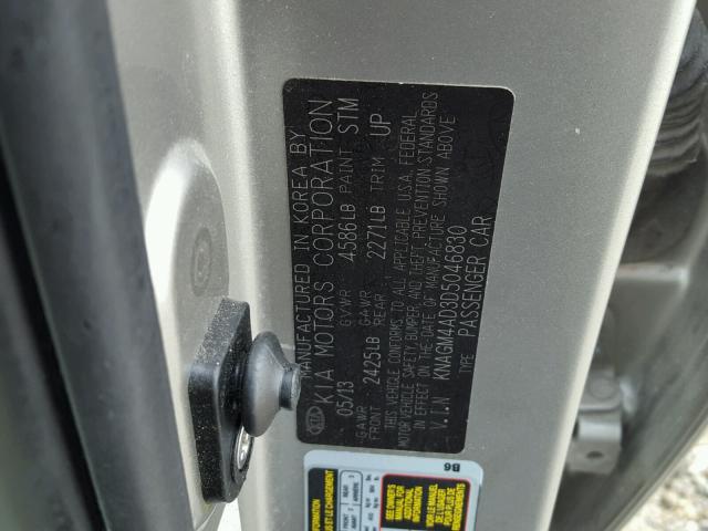 KNAGM4AD3D5046830 - 2013 KIA OPTIMA TAN photo 10