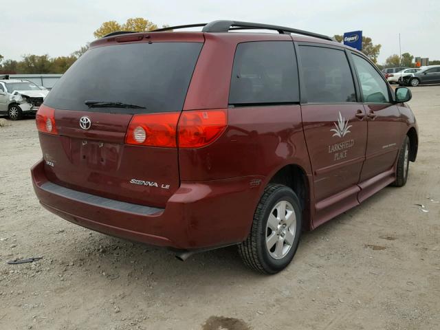 5TDZK23C87S037016 - 2007 TOYOTA SIENNA CE BURGUNDY photo 4