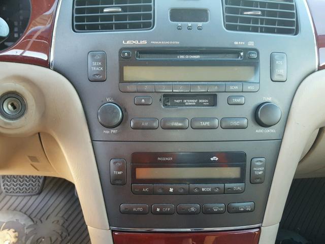 JTHBF30G630129014 - 2003 LEXUS ES 300 BLACK photo 9