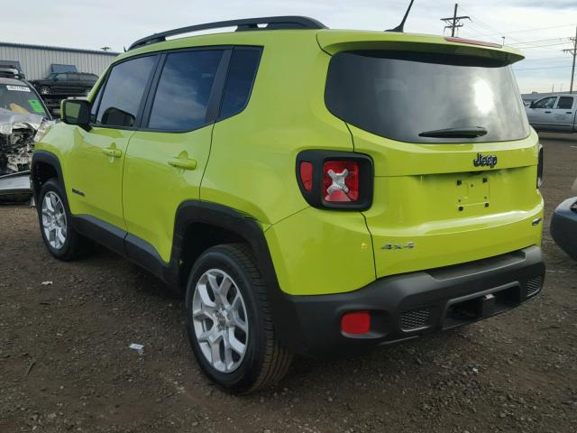 ZACCJBBB3HPF77695 - 2017 JEEP RENEGADE L GREEN photo 3