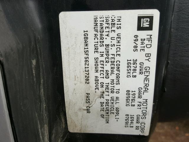1G8AN15F56Z137202 - 2006 SATURN ION LEVEL SILVER photo 10