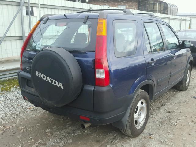 JHLRD78452C026822 - 2002 HONDA CR-V LX BLUE photo 4