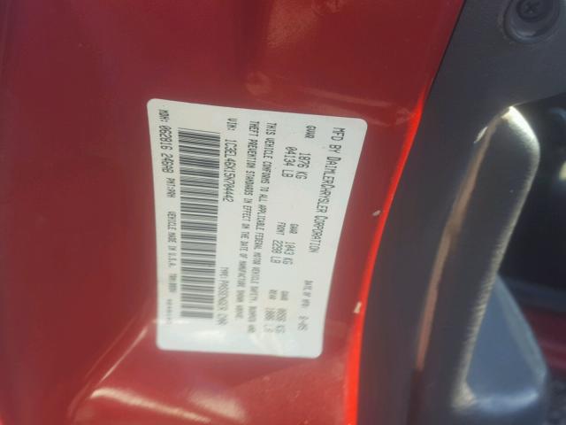 1C3EL46X15N704442 - 2005 CHRYSLER SEBRING RED photo 10