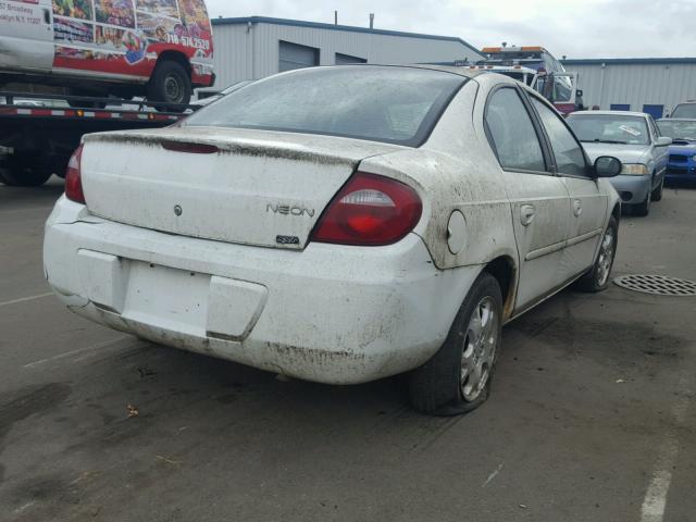 1B3ES56C35D231538 - 2005 DODGE NEON SXT WHITE photo 4