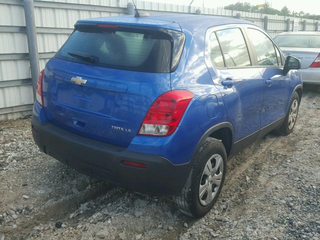 KL7CJKSB0GB576414 - 2016 CHEVROLET TRAX LS BLUE photo 4