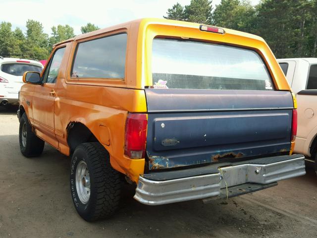 1FMEU15N8PLA20263 - 1993 FORD BRONCO U10 ORANGE photo 3