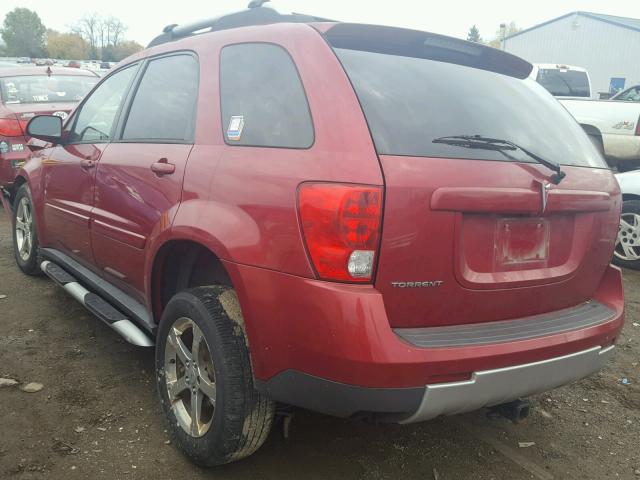 2CKDL63F566172321 - 2006 PONTIAC TORRENT RED photo 3