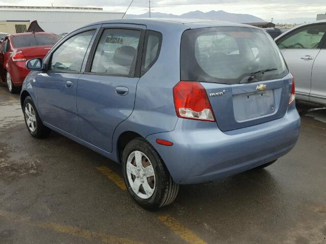 KL1TD66617B744292 - 2007 CHEVROLET AVEO BLUE photo 3