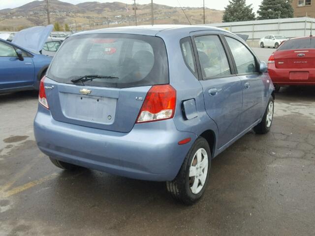 KL1TD66617B744292 - 2007 CHEVROLET AVEO BLUE photo 4