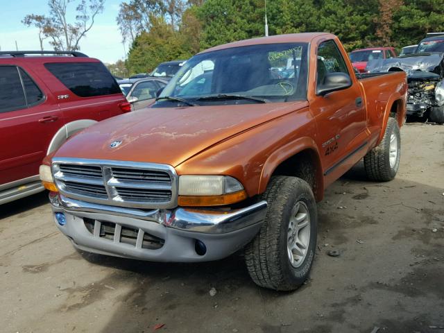 1B7GG26N51S182504 - 2001 DODGE DAKOTA ORANGE photo 2