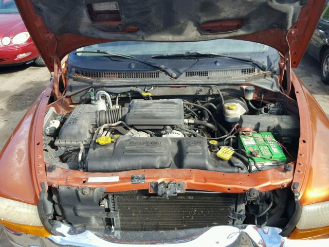 1B7GG26N51S182504 - 2001 DODGE DAKOTA ORANGE photo 7