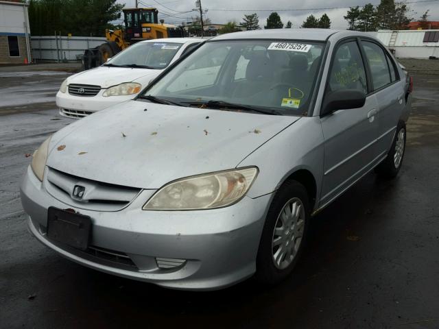 2HGES16515H566567 - 2005 HONDA CIVIC LX SILVER photo 2