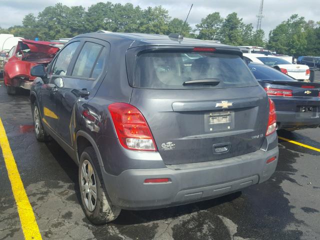 3GNCJKSB6GL246169 - 2016 CHEVROLET TRAX LS GRAY photo 3