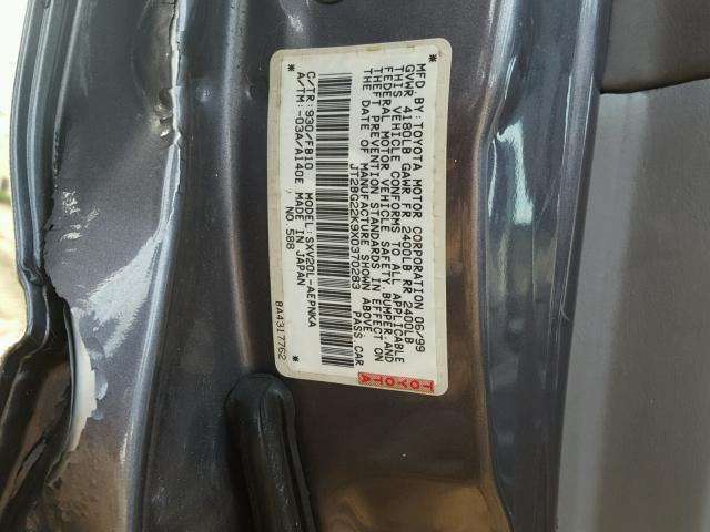 JT2BG22K9X0370283 - 1999 TOYOTA CAMRY LE 棕色 照片 10