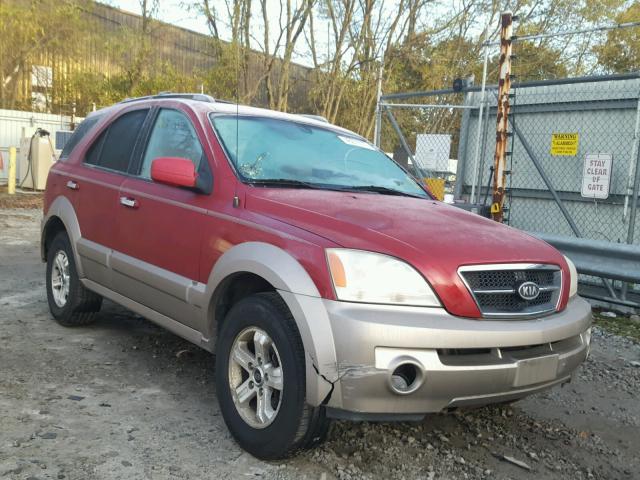 KNDJD733145271682 - 2004 KIA SORENTO MAROON photo 1