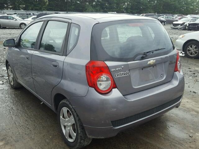 KL1TD66E19B617990 - 2009 CHEVROLET AVEO LS GRAY photo 3