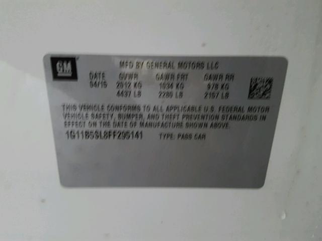 1G11B5SL8FF295141 - 2015 CHEVROLET MALIBU LS Ağ foto 10