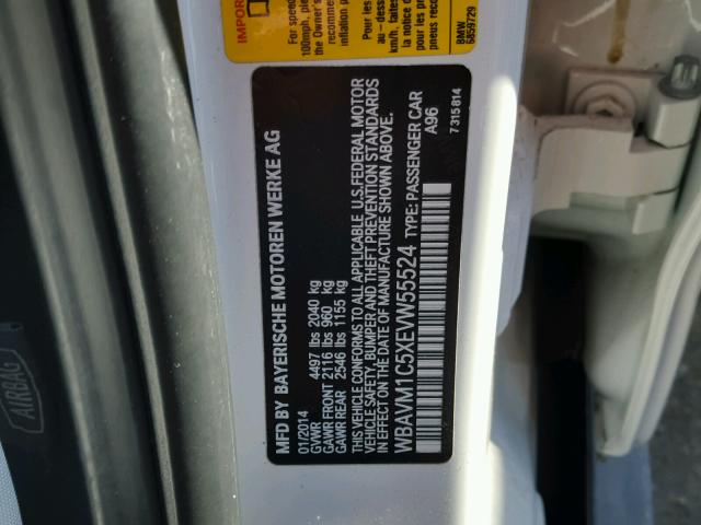 WBAVM1C5XEVW55524 - 2014 BMW X1 SDRIVE2 Ақ фото 10