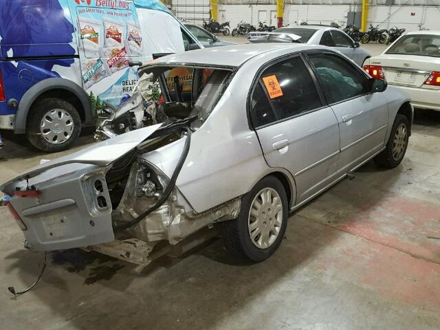 2HGES16505H516212 - 2005 HONDA CIVIC LX SILVER photo 4