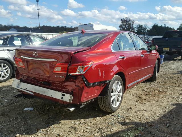 JTHBK1EG5B2458573 - 2011 LEXUS ES 350 RED photo 4