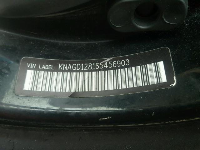 KNAGD128165456903 - 2006 KIA OPTIMA LX BLACK photo 10