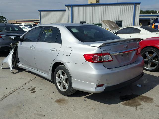 2T1BU4EE0BC559372 - 2011 TOYOTA COROLLA SILVER photo 3