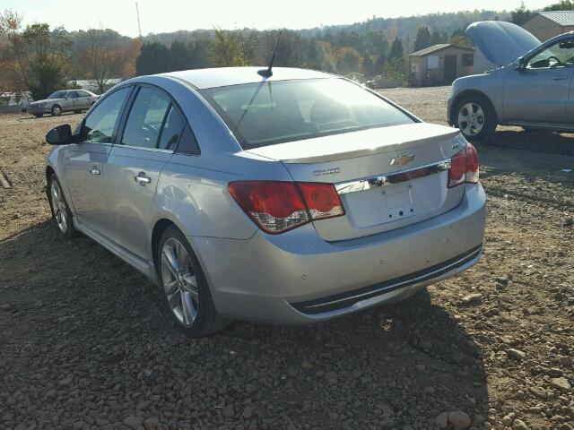 1G1PH5S90B7203912 - 2011 CHEVROLET CRUZE LTZ SILVER photo 3