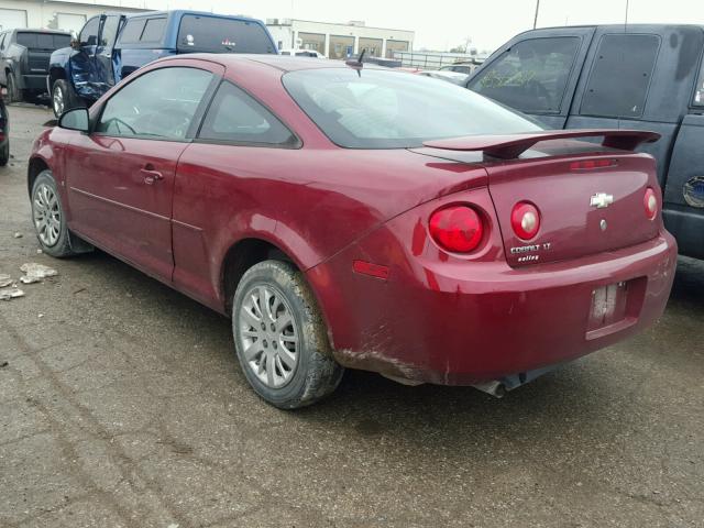 1G1AT18H397234139 - 2009 CHEVROLET COBALT LT MAROON photo 3